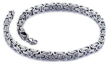 Daesar Halskette Herren 76CM Edelstahl, Königskette 7MM Breit Kette ohne Anhänger Silber Charms