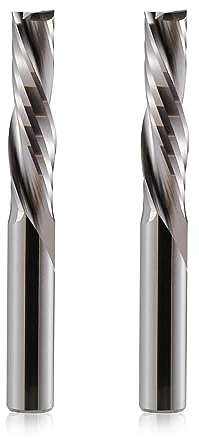 4mm Schaft Kompression CNC Fräser Schaftfräser 2 Stücke, 2-Flöte Spiralnutfräser 25mm Schnittlänge Up&Down Cut Spiralfräser Bit VHM Schaftfräser Nutfräser Fräser für Holz, Dichtebrett, Spanplatte