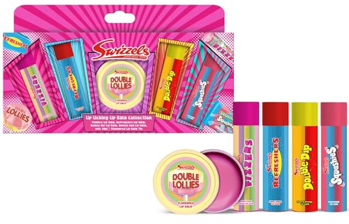 Lip Licking Lip Balm Collection - Protect & Hydrate Beeswax Lip Balm Stick - Lip Repair & Therapy In One - Includes - 4 x Lip Balm Sticks - 1 x Double Lollies Lip Balm Tin 10g (Approx.)