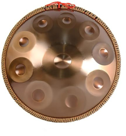 56cm guld handpan för meditation 9 noter handpan i moll D slagverksinstrument Premium stål handpan trumma 10/12 toner 440hz (Color : Guld, Size : 10 notes)
