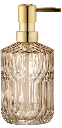 YunNasi Soap Dispenser with Pump, Refillable Liquid Hand Soap Dish Soap Dispensers for Bathroom Counter, Kitchen Sink (Amber)