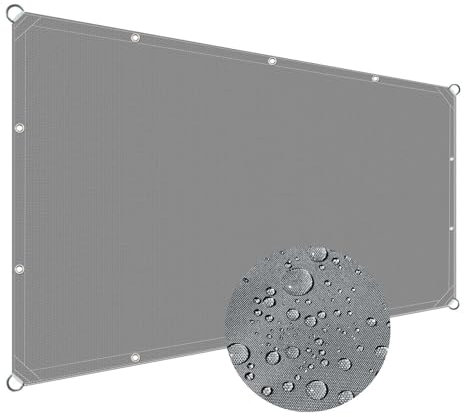 Balkon Sonnenschutz Sonnensegel Sichtschutz 1x2.6m, Quadratisch Balkon Sichtschutz Wasserabweisend Windschutz Mit Ösen Und Kordel Für Garten Balkon Outdoor - Grau