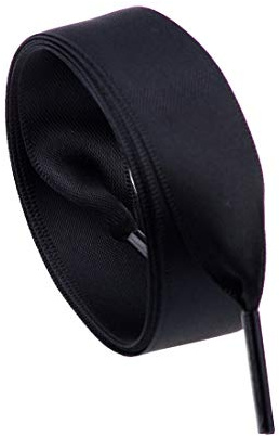 goodlace 2cm Lacci larghi a nastro piatto Lacci delle scarpe in raso 120CM Nero