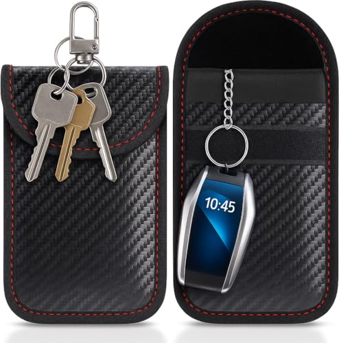Faraday Pouch for Car Keys Pack of 2 – Signal Blocking Key Case, RFID Blocker Bag for Keyless Entry Fob, Anti-Theft Car Security Pouch, Key Signal Protector for Vehicle Remote and Smart Keys (Medium)