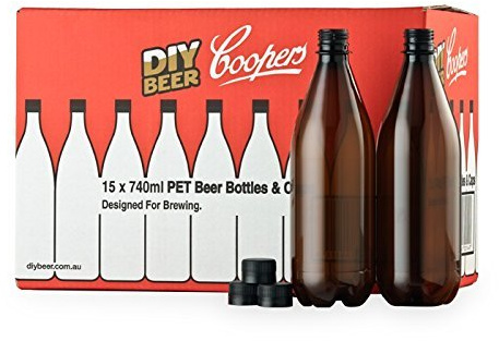 Coopers gör-det-själv öl 740 ml syrebarriär hem bryggning öl flaska set, kvantitet. 15