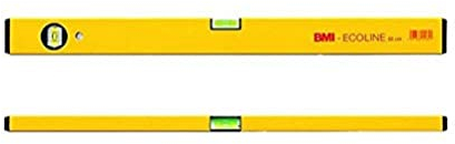 BMI Wasserwaage 689 Construct (Länge 180 cm, Aluprofil gelb pulverbeschichtet, stabile Libelle aus bruchsicherem Spezialkunststoff, Messgenauigkeit 1 mm/m) 689180P-gelbCON