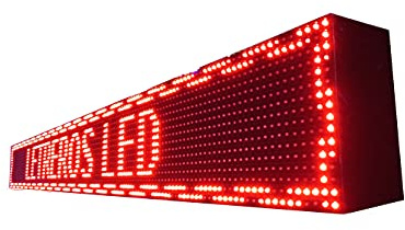 Cartel LED programable por WiFi/Letrero programable/Pantalla programable/Pantalla de texto con movimiento/Rótulo luminoso (160x16 cm, Rojo)