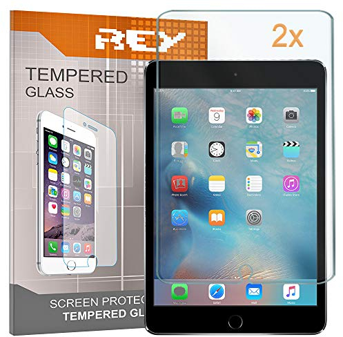 REY Pack 2X Pellicola salvaschermo per iPad Mini 4 - iPad Mini 5 (iPad Mini 2019), Pellicole salvaschermo Vetro temperato, di qualità Premium Tablet