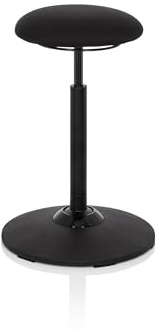 hjh OFFICE 608914 Arbeitshocker Balance SIT Stoff Schwarz beweglicher Hocker für gesundes Sitzen, höhenverstellbar