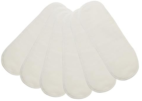 Bio Windeleinlagen 100% Bio-Baumwolle (kbA) GOTS zertifiziert, Natur, 14 x 41 cm, 6-lagig - 6er-Set