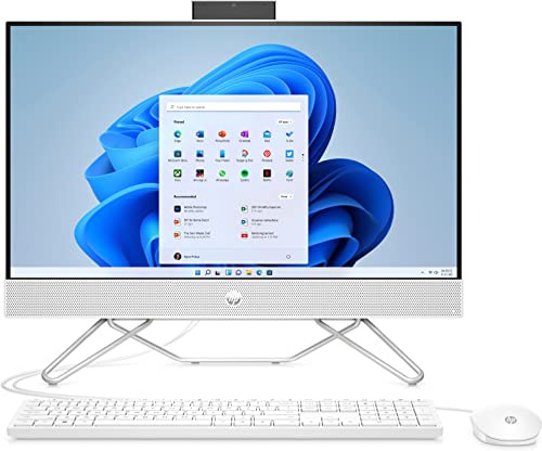 HP PC Tout-en-Un | Écran FHD 23,8 | Intel Core i5-1235U | 8 Go DDR4 RAM | SSD 512 Go | Carte Graphique Intel Iris XE | Clavier QWERTZ | Windows 11 Home | Blanc étoilé