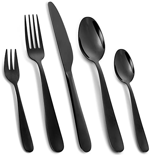 60 Stück Silberbesteck für 12 Personen, Besteck aus rostfreiem Stahl für Haus, Küche, Restaurant, Hotel, Gabel, Messer, Löffel, spiegelpoliert, spülmaschinenfest