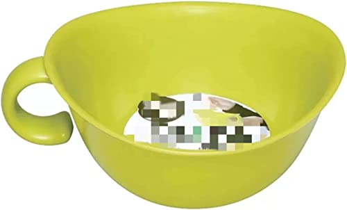 WEROFY Insalatiera, Ciotole da Portata, zuppiera,/Ciotole in plastica Tinta Unita, Ciotola for mescolare con Manico, Ciotole for Cucina, Insalata, verdure-bianco-17x7cm (Color : gr�n, Size : 17x7cm)