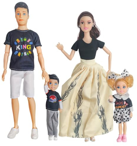 Interactive Family Toy Fun Action Figures Set, Imaginative Family Doll Play