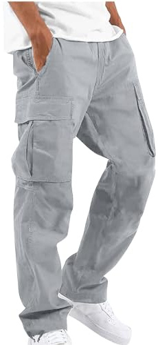 NANAMEEI Pantalon Cargo Homme avec 6 Poches Version Épaissie Pantalons de Travail Taille Elastique Casual Baggy Homme