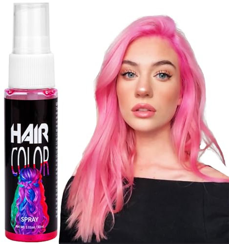 Pink Hair Dye - Hair Colour Spray -Temporary Coloured Hair Spray - Pink Coloured HairSpray - Semi Permanent Hair DyeSpray - Instant Styling