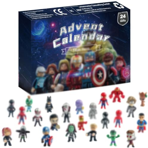 Toy Advent Calendar 2025, Kids Advent Calendar 2025 Boys with 24Pcs Mini Figures Christmas Countdown Calendar Cake Toppers Surprise Gift for Kids Boys Christmas Party Favor Gifts (A)