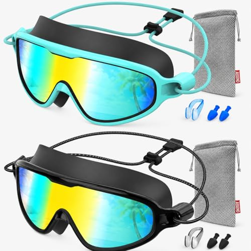Cosblisvia Gafa de Buceo para Niños, Gafas de Natación para Niños, Máscara de Snorkel para Niños para Chicos, Chicas, Adolescentes para Clases de Natación, Piscina, Vacaciones en la Playa (Azul &