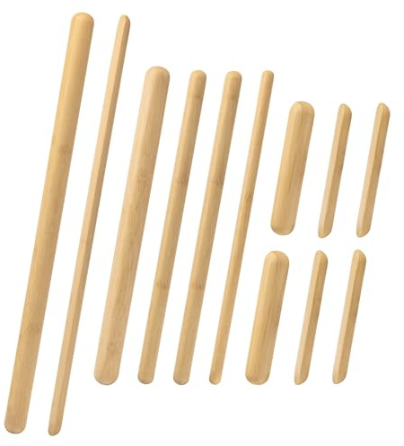 Goodtar Bamboo Massage Tools Green Therapy Kit of 100% Solid Bamboo Sticks to Full Body Massage and Reduce Deep Seated Pain,Set of 12.