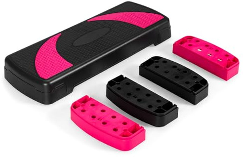 KOMFOTTEU Step de Fitness con Altura Ajustable entre 10/15/21 cm, Paso de Aeróbic con Patas Desmontable, Plataforma Stepper Deporte con Capacidad hasta 250 kg, Entrenamiento en Casa y Gimnasio
