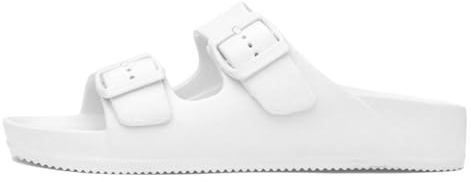 Shoe Zone - Womens White Double Buckle EVA Mule Slip On Sandal - Size 3 UK - White