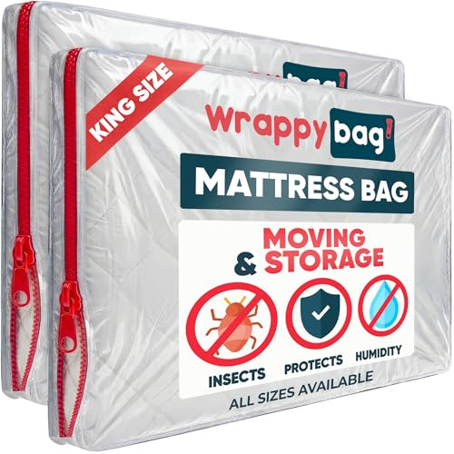 WRAPPYBAG – Custodia in Plastica per Materassi - 5 Misure Disponibili - Sacca Protettiva Impermeabile e Resistente agli Strappi - Per Traslochi, Conservazione e Trasporto - 160x200 - lotto di 2