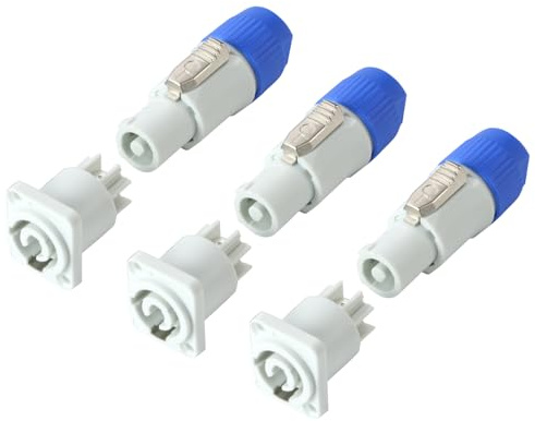 Greluma 3 set Connettore di uscita, compatibile con Nac3fca Connettore di alimentazione Powercon Spina femmina, Uscita Powercon Connettore AC femmina a maschio