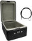 Idena 50119 - Caja de seguridad de acero, caja fuerte negra con cerradura de combinación y cable de seguridad, aprox. 20 x 15 x 6,5 cm