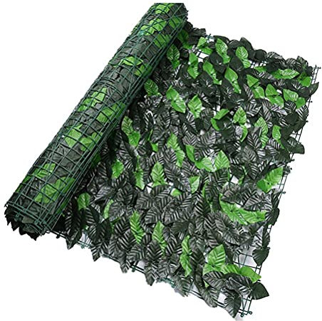 Valla de hiedra artificial, pantalla de privacidad, enrejado verde, decoración de pared, hoja de hiedra resistente al aire libre, jardín, fiesta, decoración de boda (color oscuro #74)