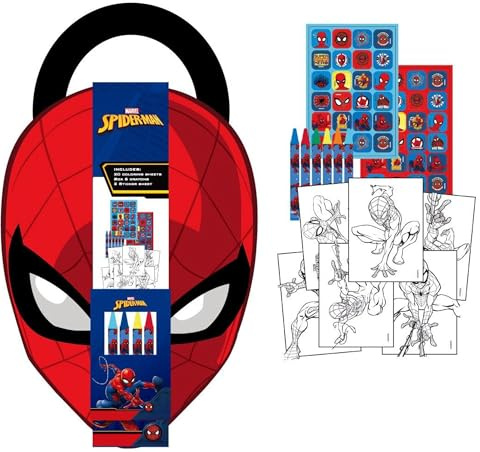 Spiderman färgbart aktivitetsalbum – barnbok med klistermärken, färger och målarblad, perfekt för barn