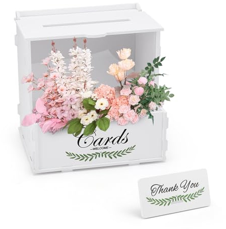Yocdunm Wedding White Card Box with Slot，White Wedding Box for Cards and Money, Envelope Money Box Gift Card Box for Party Decor Graduation Baby Shower
