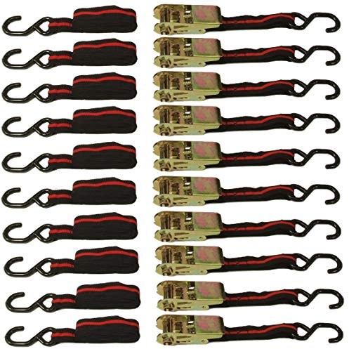 Set of 10 1 x 10' Ratchet TIE Down Straps Ratcheting Tow Straps ATV Motorcycle