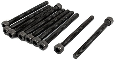 sourcing map 10 Stück Innensechskant Kopf Gap Schrauben M6 x 70 mm Schwarz | Schrauben Zylinderkopfschrauben, Legierung Stahl, 12, 9