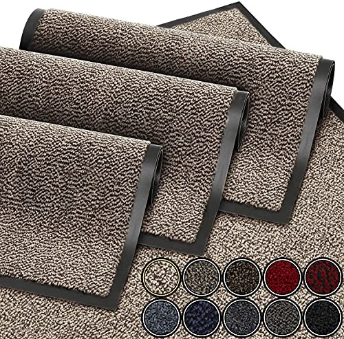 GadHome Felpudo de Entrada, Gris Beige 60x90 cm | Alfombra Exterior para Puerta, Impermeable, Lavable para Atrapar Suciedad para Recibidor|Alfombrilla Antideslizante, Pasillo, Cocina, Dormitorio