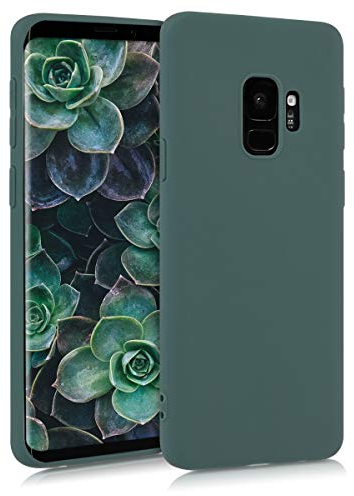 kwmobile Hülle kompatibel mit Samsung Galaxy S9 Hülle - weiches TPU Silikon Case - Cover geeignet für kabelloses Laden - Blaugrün