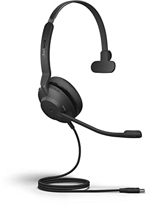 Jabra Evolve2 30 UC - Auriculares con Cable, USB-C, Mono, Color Negro, Ligeros, portátiles, con 2 micrófonos Integrados, Auriculares de Trabajo con Audio Superior y Comodidad fiable