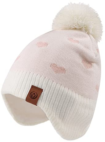 XIAOHAWANG Stickad mössa för baby, vinterbabymössa för babypojke, varm och tjock vintermössa för höst och vinter, 2-4 År