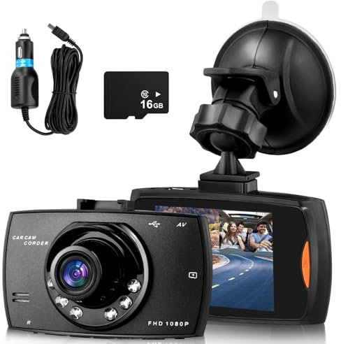 Dash Cam Front Wireless, 1080P Full HD Dashcam Front Dash Cams DVR Dashboard Camera, 170° Wide Angle 2.5 Inch Screen Dash Camera with 16G TF Card, G-sensor, Motion Detection