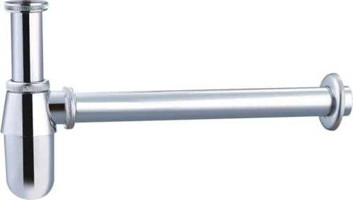 IMEX - Siphon Lavabo et Bidet Universel Ovale | Siphon de Design avec Ouverture de Nettoyage E Instructions D'Installation | Résistant à L'Humidité et à la Corrosion