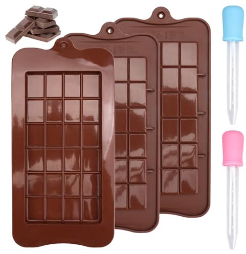 Moule Silicone en Mini et Réutilisable - Usage Facile avec Compte-Gouttes pour Chocolat Noir et Lait
