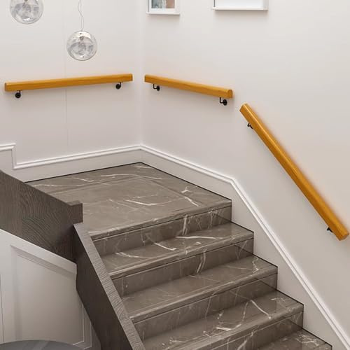 Gaommini Corrimano per Scale in Legno per Interni ed Esterni, corrimano per Scale, corrimano Antiscivolo, 30 cm, 120 cm, 240 cm, 300 cm, corrimano per Scale, Supporto di Sicurezza, 200 kg.(30cm)
