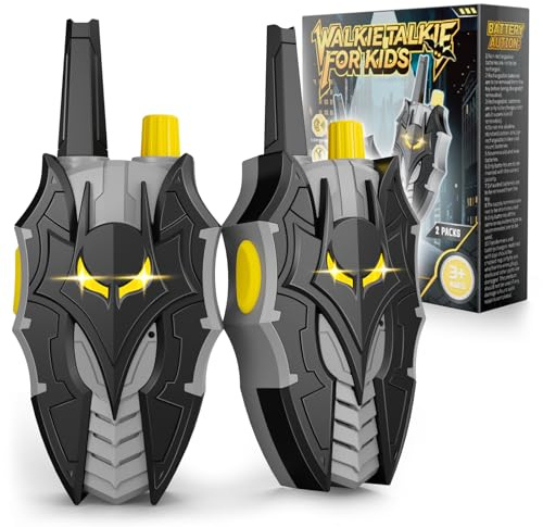 Walkie Talkies for Kids with Eyes Lights, Bat Stealth Spaceship & Winged Dart Design, Birthday Outdoor Camping Garden Toys Presents for 3 4 5 6 7 8 9 10 Year Old Boys Kids Toddler Toys Gifts Age 3-12