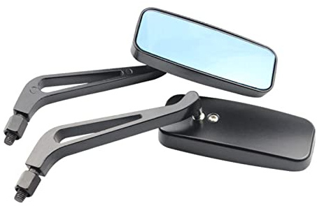 UPALDHOU Rétroviseur de Moto de Style Rétro Rectangulaire, Ajustement Universel, Construction en Alliage en Aluminium de qualité Supérieure, Kit d'installation Complet, adapté à la Plupart des Motos