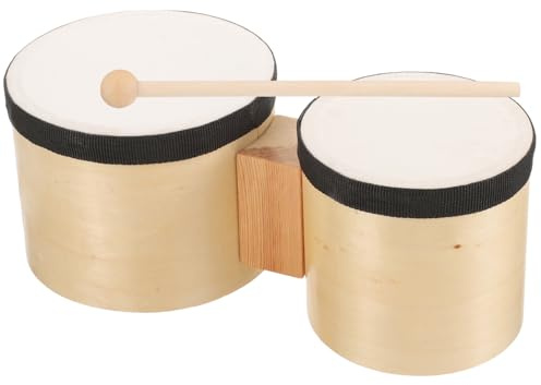 iplusmile Bongotrommel Mittlere Größe mit Drumsticks Perkussionsinstrument für Erwachsene und Kinder Klangvolle Handperkussion für Musik Tanz und Frühförderung