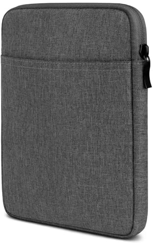 moex Tablet Hülle für Samsung Galaxy Tab A11 Tasche mit Reißverschluss und Fach für Zubehör, Nylon Stoff Sleeve weich Gepolstert, Schutzhülle Minimalistisch Dash Case, Dunkelgrau
