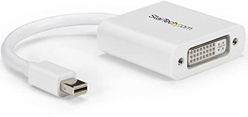 StarTech.com Mini DisplayPort to DVI Adapter - Mini DP to DVI-D Converter - 1080p Video - mDP or Thunderbolt 1/2 Mac/PC to DVI Monitor - mDP 1.2 to DVI Single-Link Adapter Dongle - White (MDP2DVIW)