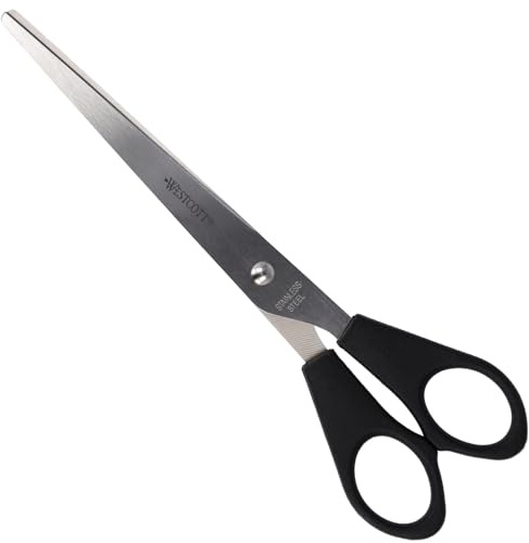 Westcott ciseaux 7 (17,8 cm) noir | Ciseaux de bureau avec poignées en plastique noir | Lame extra-tranchante, acier inoxydable | E-31170 00