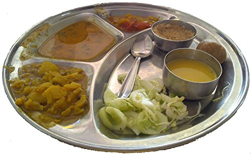Prime acier inoxydable Indian Thali plat / plateau avec compartiments 32cm (Harish)
