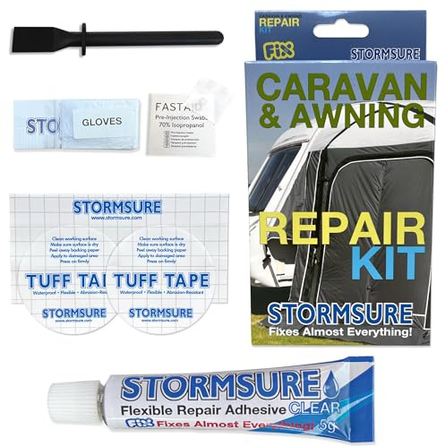 Stormsure Reparaturset für Wohnwagen & Markisen - Unentbehrlich für Camping: Dichtet Nähte ab, Repariert Risse, Verlängert die Lebensdauer