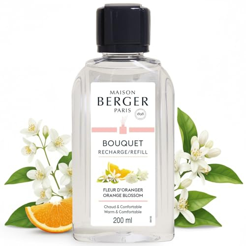 MAISON BERGER Nachfüllung Duftbouquet Orangenblüte 200 ml | Nachfüllung Orangenblüte 200 ml für Duftbouquet, kontinuierliche Diffusion ca. 4 Wochen